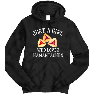 Just A Girl Who Loves Hamantashen Happy Purim Costume Party Tie Dye Hoodie