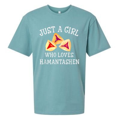 Just A Girl Who Loves Hamantashen Happy Purim Costume Party Sueded Cloud Jersey T-Shirt