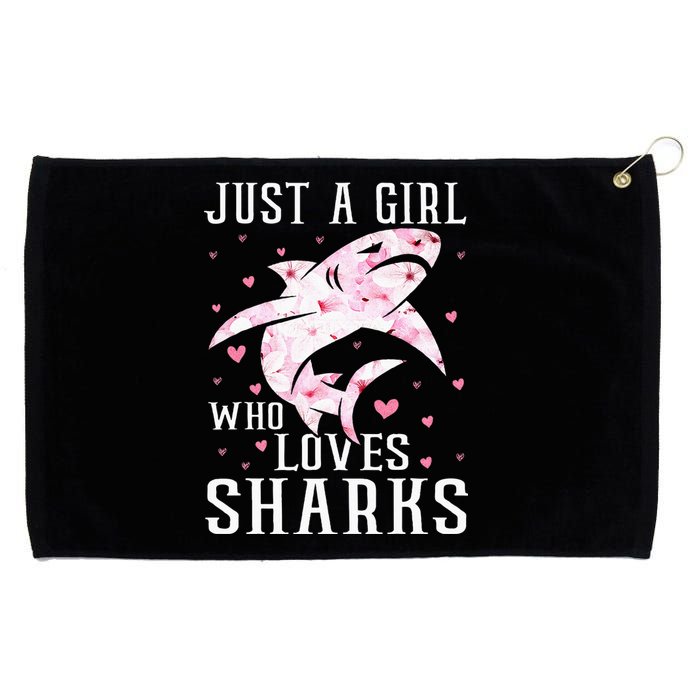 Just A Girl Who Loves Sharks Retro Style Vintage Grommeted Golf Towel