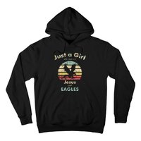 Just A Girl Who Runs On Jesus And Eagles Retro Eagle Hoodie