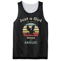 Just A Girl Who Runs On Jesus And Eagles Retro Eagle Mesh Reversible Basketball Jersey Tank