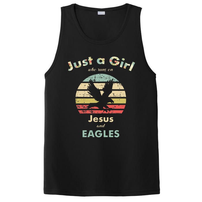 Just A Girl Who Runs On Jesus And Eagles Retro Eagle PosiCharge Competitor Tank