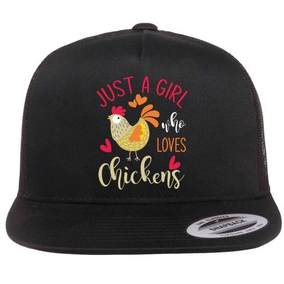 Just A Girl Who Loves Chickens Cool Gift Flatbill Hat