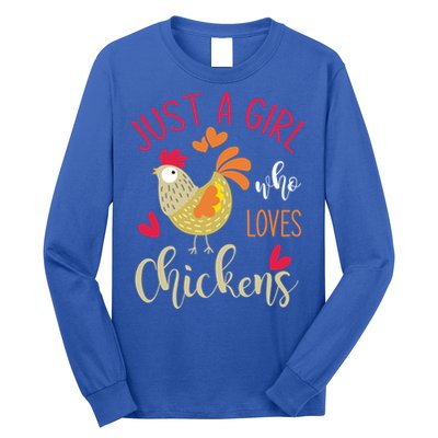 Just A Girl Who Loves Chickens Cool Gift Long Sleeve Shirt