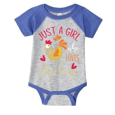 Just A Girl Who Loves Chickens Cool Gift Infant Baby Jersey Bodysuit