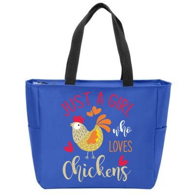 Just A Girl Who Loves Chickens Cool Gift Zip Tote Bag