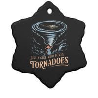 Just A Girl Who Loves Tornadoes Enthusiast Meteorology Storm Ceramic Star Ornament