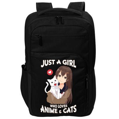 Just A Girl Who Loves Anime & Cats Cute Gifts Impact Tech Backpack