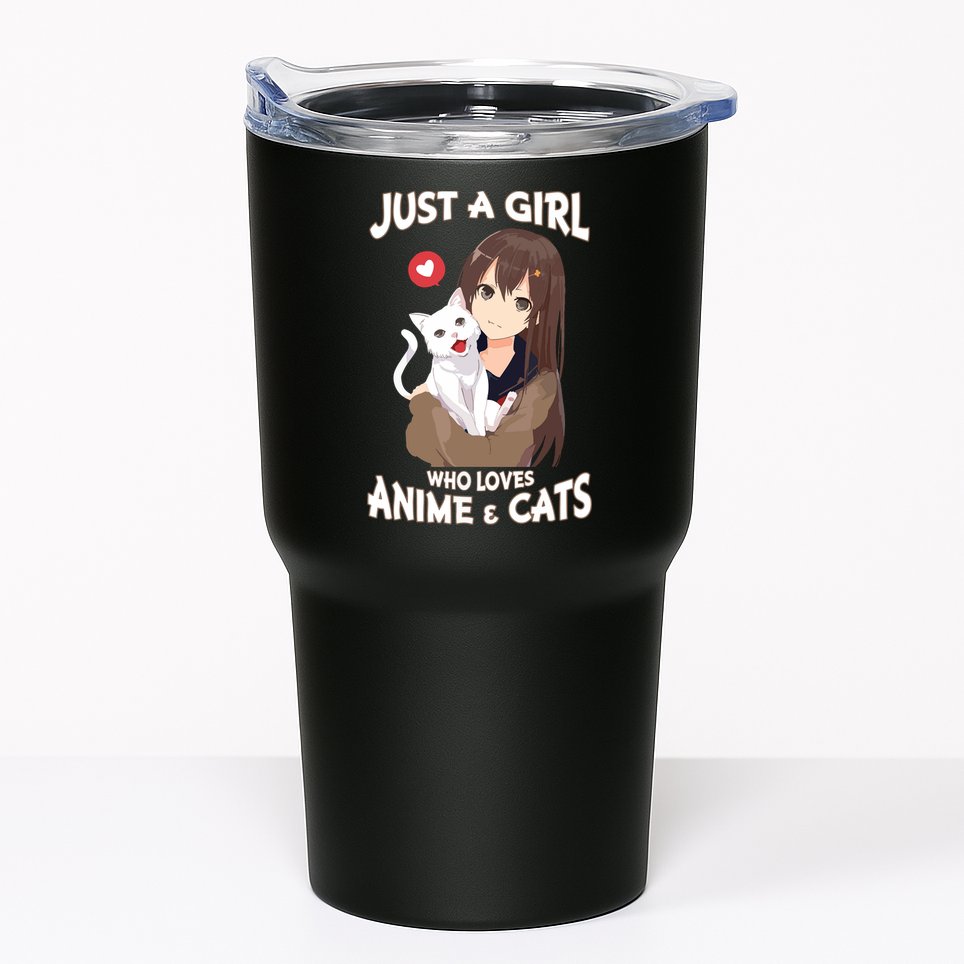 Just A Girl Who Loves Anime & Cats Cute Gifts Tumbler