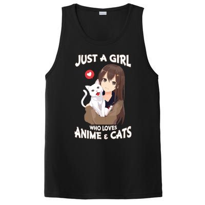 Just A Girl Who Loves Anime & Cats Cute Gifts PosiCharge Competitor Tank