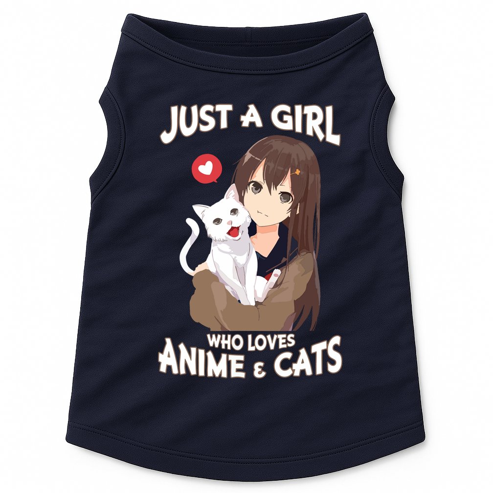 Just A Girl Who Loves Anime & Cats Cute Gifts Doggie Tank