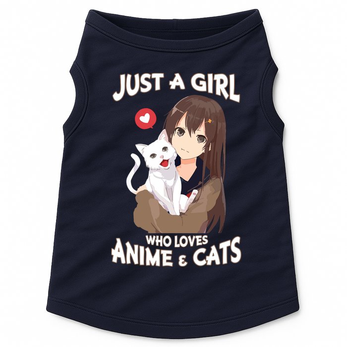 Just A Girl Who Loves Anime & Cats Cute Gifts Doggie Tank