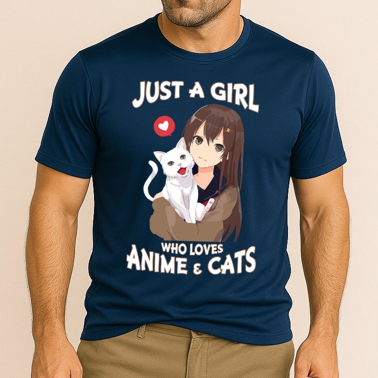 Just A Girl Who Loves Anime & Cats Cute Gifts Cooling Performance Crew T-Shirt