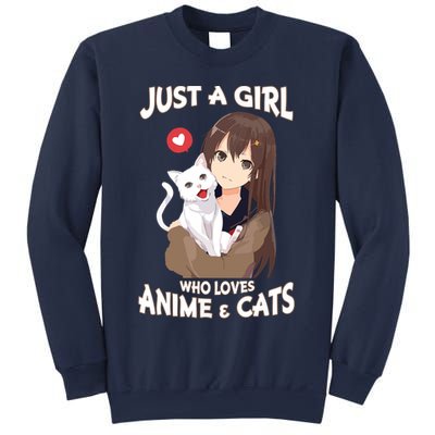 Just A Girl Who Loves Anime & Cats Cute Gifts Sweatshirt