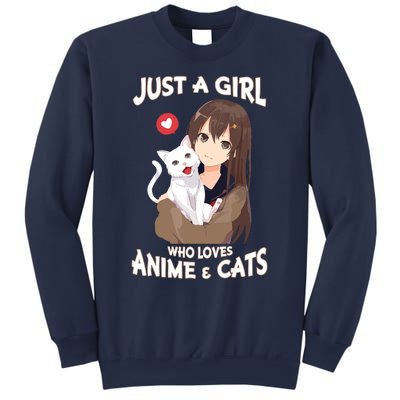 Just A Girl Who Loves Anime & Cats Cute Gifts Sweatshirt