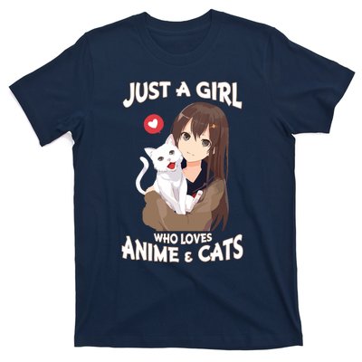 Just A Girl Who Loves Anime & Cats Cute Gifts T-Shirt