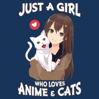 Just A Girl Who Loves Anime & Cats Cute Gifts Button
