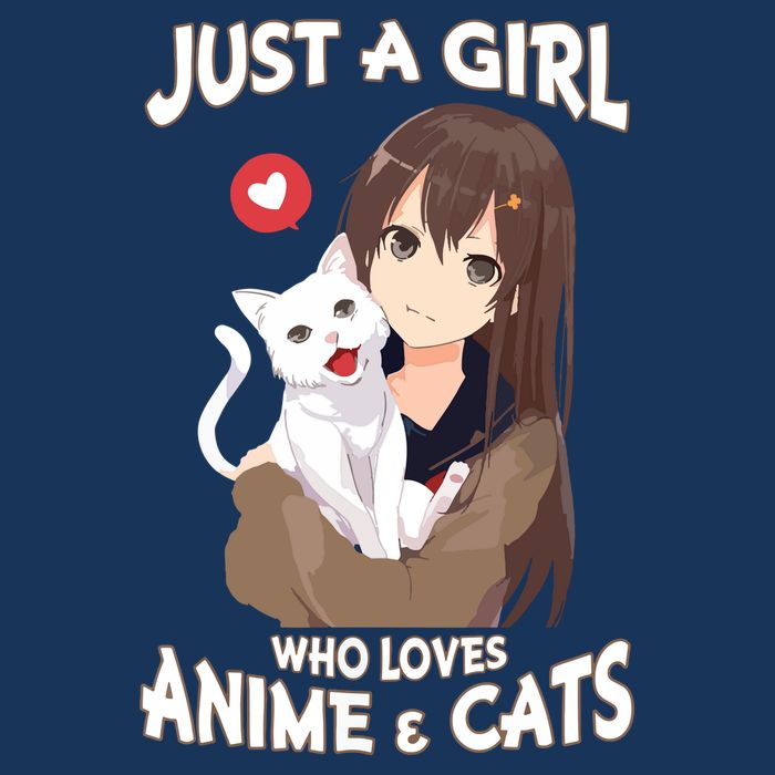 Just A Girl Who Loves Anime & Cats Cute Gifts Button