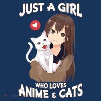 Just A Girl Who Loves Anime & Cats Cute Gifts Flatbill Hat