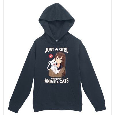 Just A Girl Who Loves Anime & Cats Cute Gifts Urban Pullover Hoodie