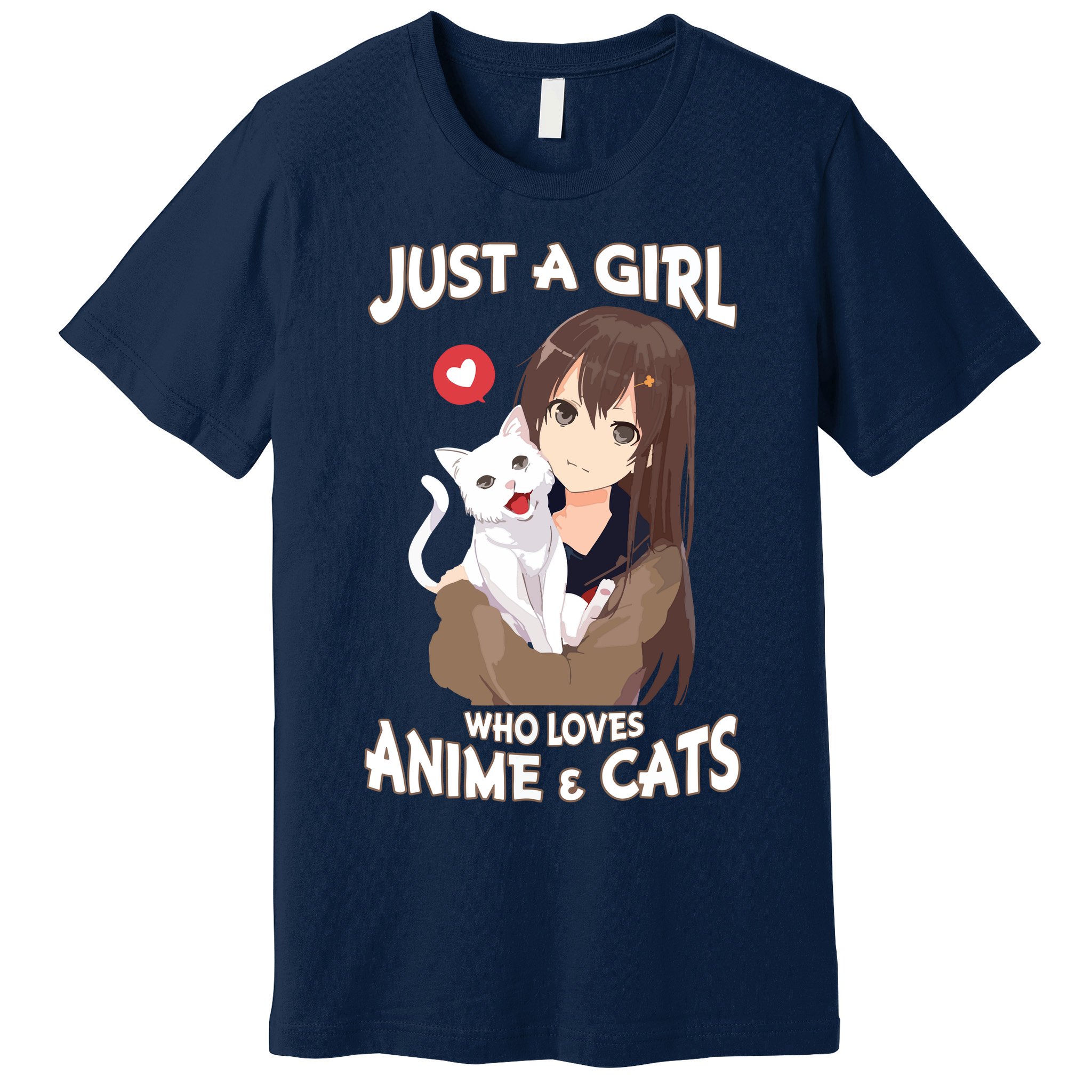 Just A Girl Who Loves Anime & Cats Cute Gifts Premium T-Shirt