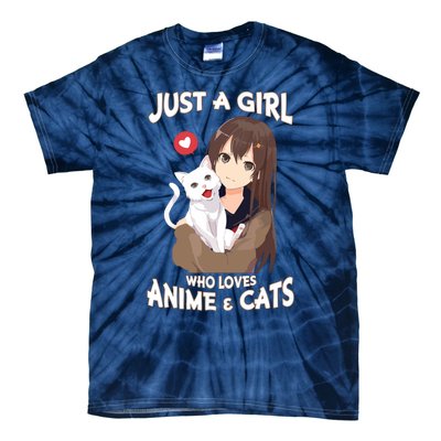 Just A Girl Who Loves Anime & Cats Cute Gifts Tie-Dye T-Shirt