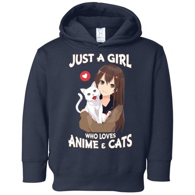 Just A Girl Who Loves Anime & Cats Cute Gifts Toddler Hoodie