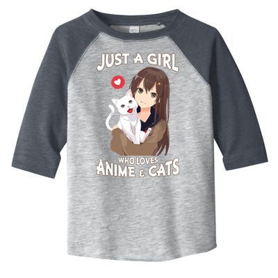 Just A Girl Who Loves Anime & Cats Cute Gifts Toddler Fine Jersey T-Shirt