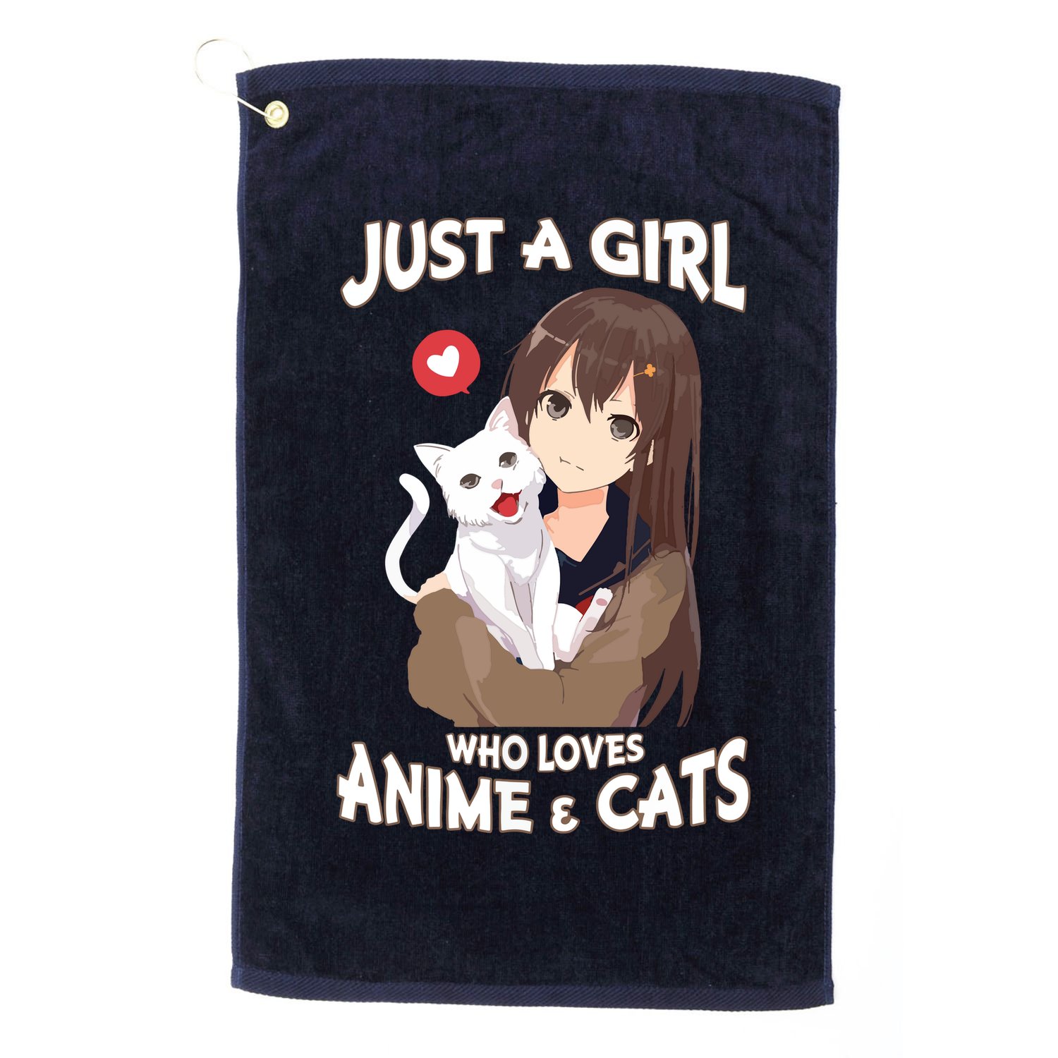 Just A Girl Who Loves Anime & Cats Cute Gifts Golf Towel
