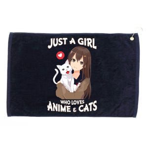 Just A Girl Who Loves Anime & Cats Cute Gifts Grommeted Golf Towel