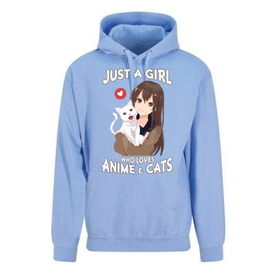 Just A Girl Who Loves Anime & Cats Cute Gifts Unisex Surf Hoodie