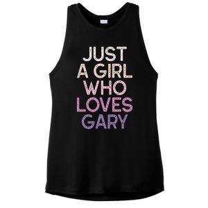 Just A Girl Who Loves Gary Name Ladies PosiCharge Tri-Blend Wicking Tank