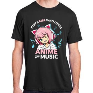 Just A Girl Who Loves Anime and Music Wo Anime Teen Girl Adult ChromaSoft Performance T-Shirt