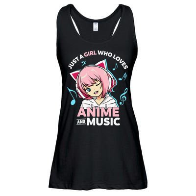 Just A Girl Who Loves Anime and Music Wo Anime Teen Girl Ladies Essential Flowy Tank