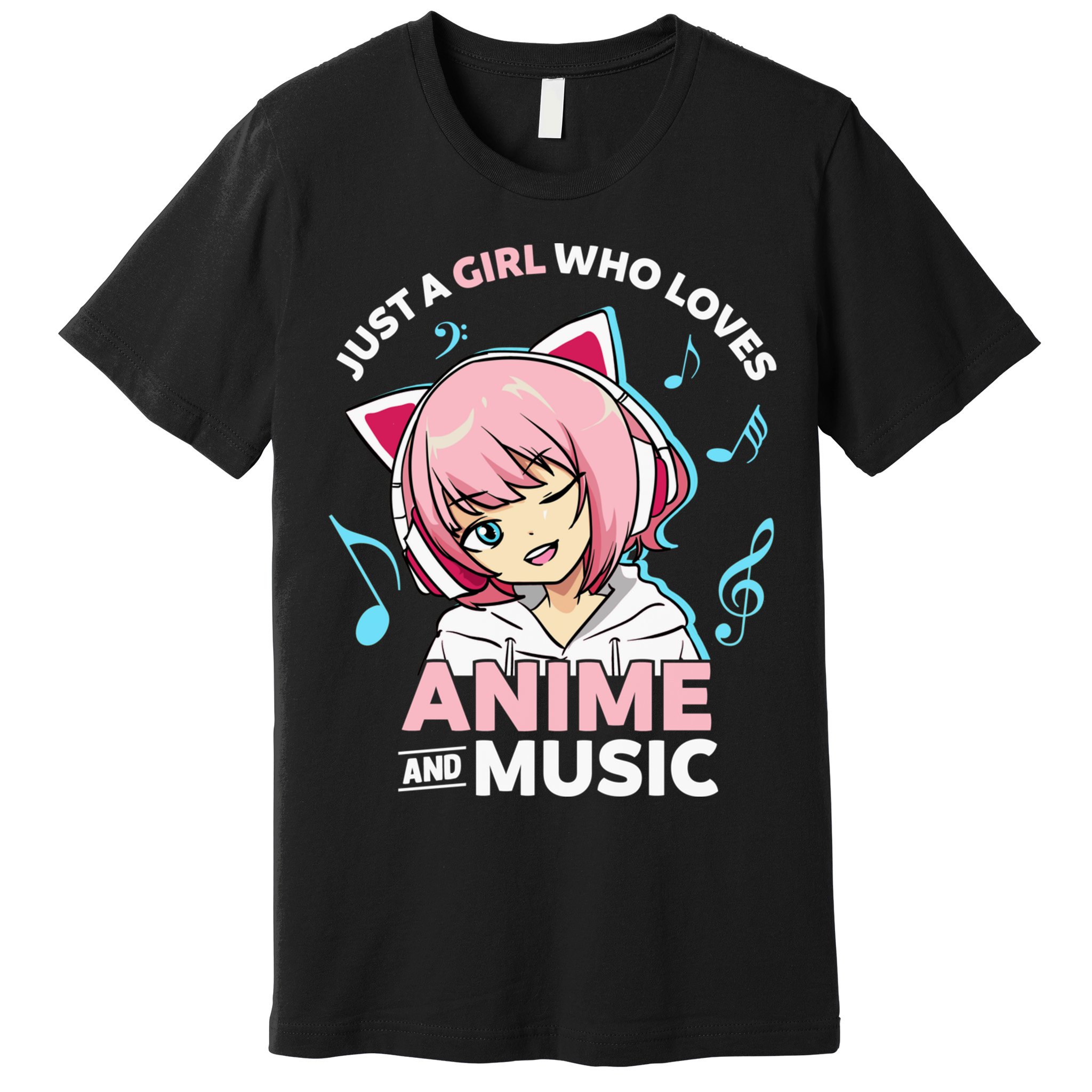 Just A Girl Who Loves Anime and Music Wo Anime Teen Girl Premium T-Shirt