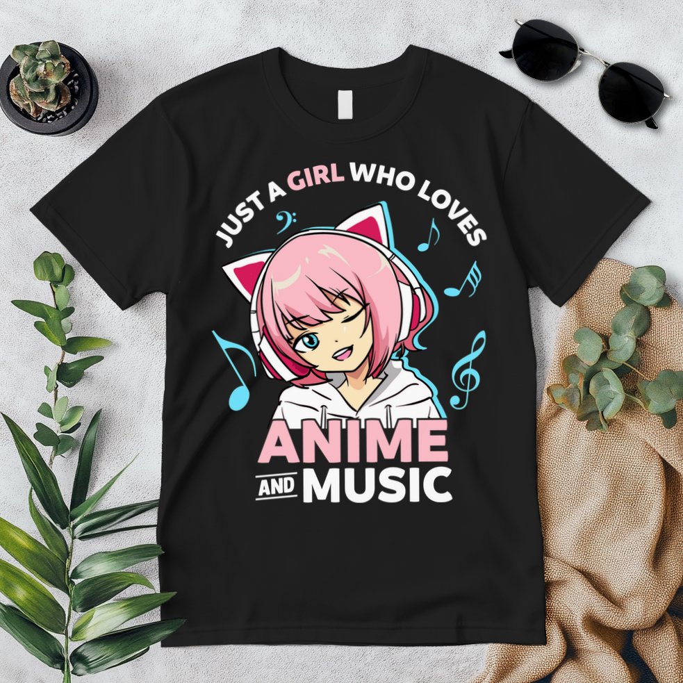 Just A Girl Who Loves Anime and Music Wo Anime Teen Girl Premium T-Shirt