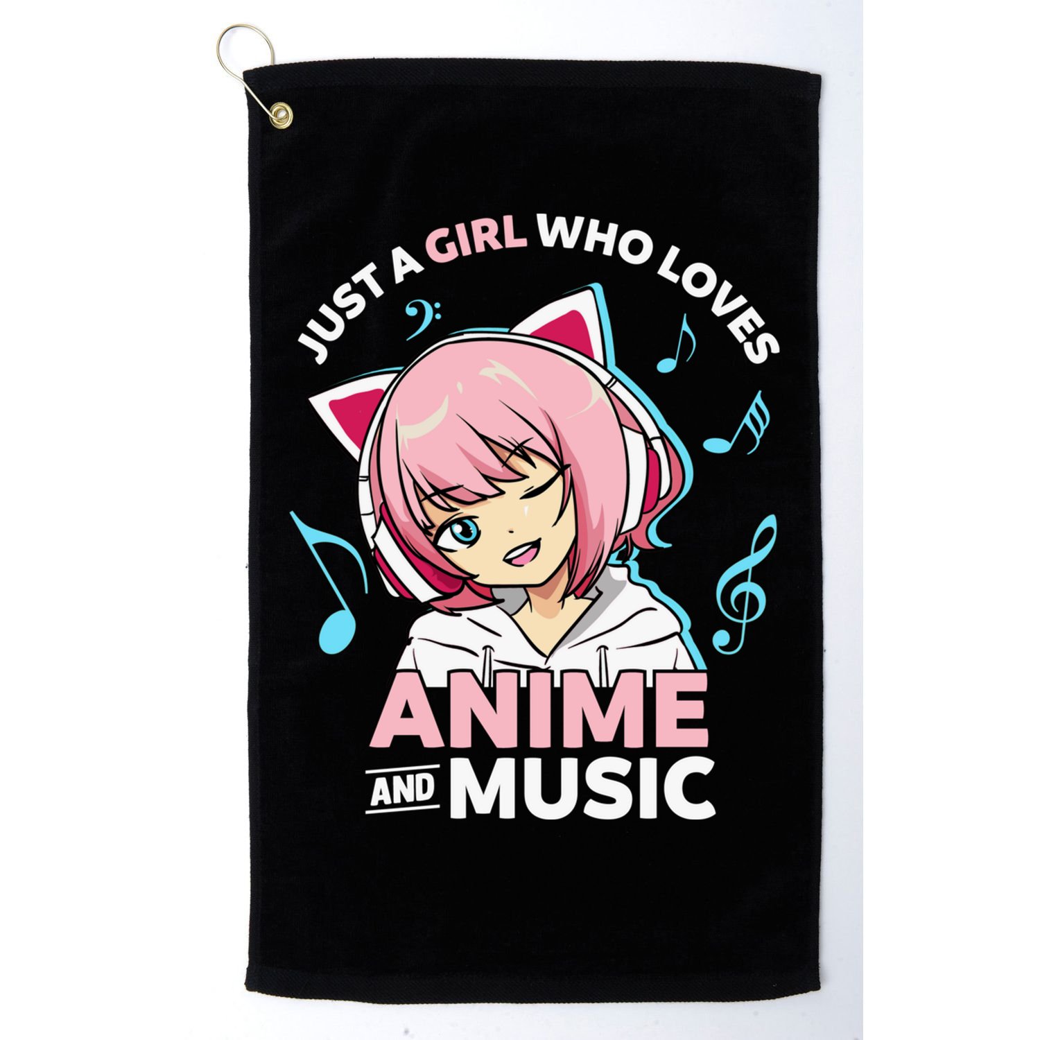 Just A Girl Who Loves Anime and Music Wo Anime Teen Girl Golf Towel