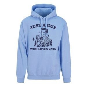 Just A Guy Who Loves Cats Funny Retro Design Unisex Surf Hoodie