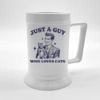 Just A Guy Who Loves Cats Funny Retro Design Beer Stein