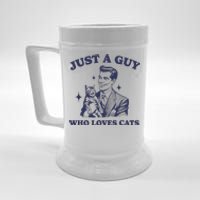 Just A Guy Who Loves Cats Funny Retro Design Beer Stein