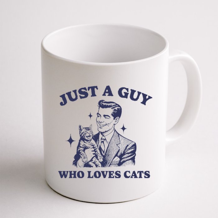 Just A Guy Who Loves Cats Funny Retro Design Coffee Mug