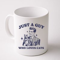 Just A Guy Who Loves Cats Funny Retro Design Coffee Mug