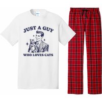 Just A Guy Who Loves Cats Funny Retro Design Pajama Set