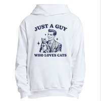 Just A Guy Who Loves Cats Funny Retro Design Urban Pullover Hoodie