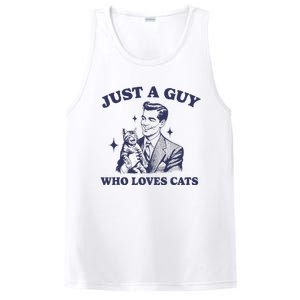 Just A Guy Who Loves Cats Funny Retro Design PosiCharge Competitor Tank