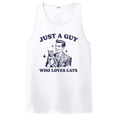 Just A Guy Who Loves Cats Funny Retro Design PosiCharge Competitor Tank