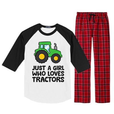 Just A Girl Who Loves Tractors Raglan Sleeve Pajama Set