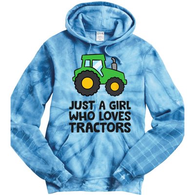 Just A Girl Who Loves Tractors Tie Dye Hoodie