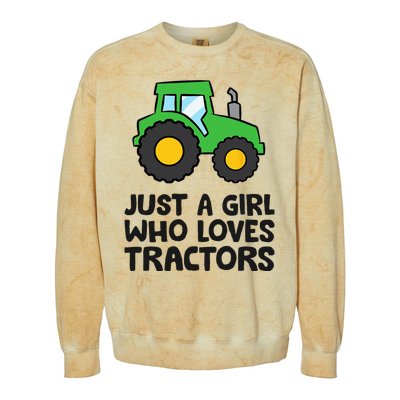 Just A Girl Who Loves Tractors Colorblast Crewneck Sweatshirt