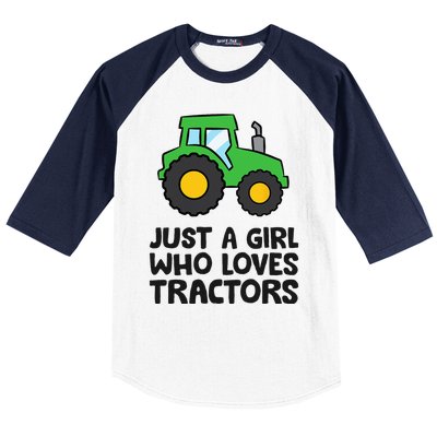 Just A Girl Who Loves Tractors Baseball Sleeve Shirt